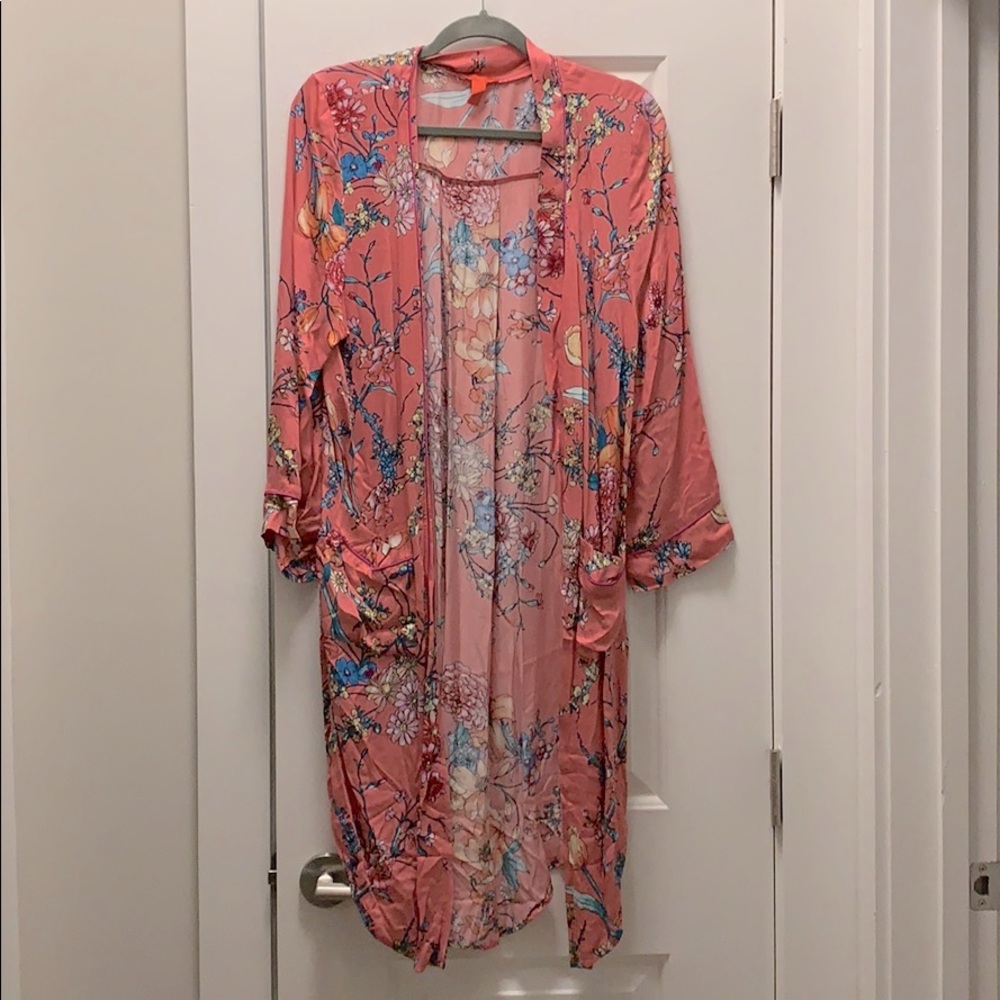 C&V pink kimono cardigan